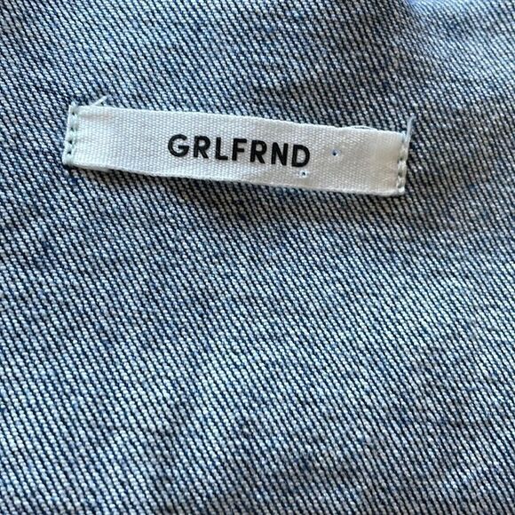 GRLFRND Estelle Deep V Denim Mini Dress in Fame S - Picture 8 of 11